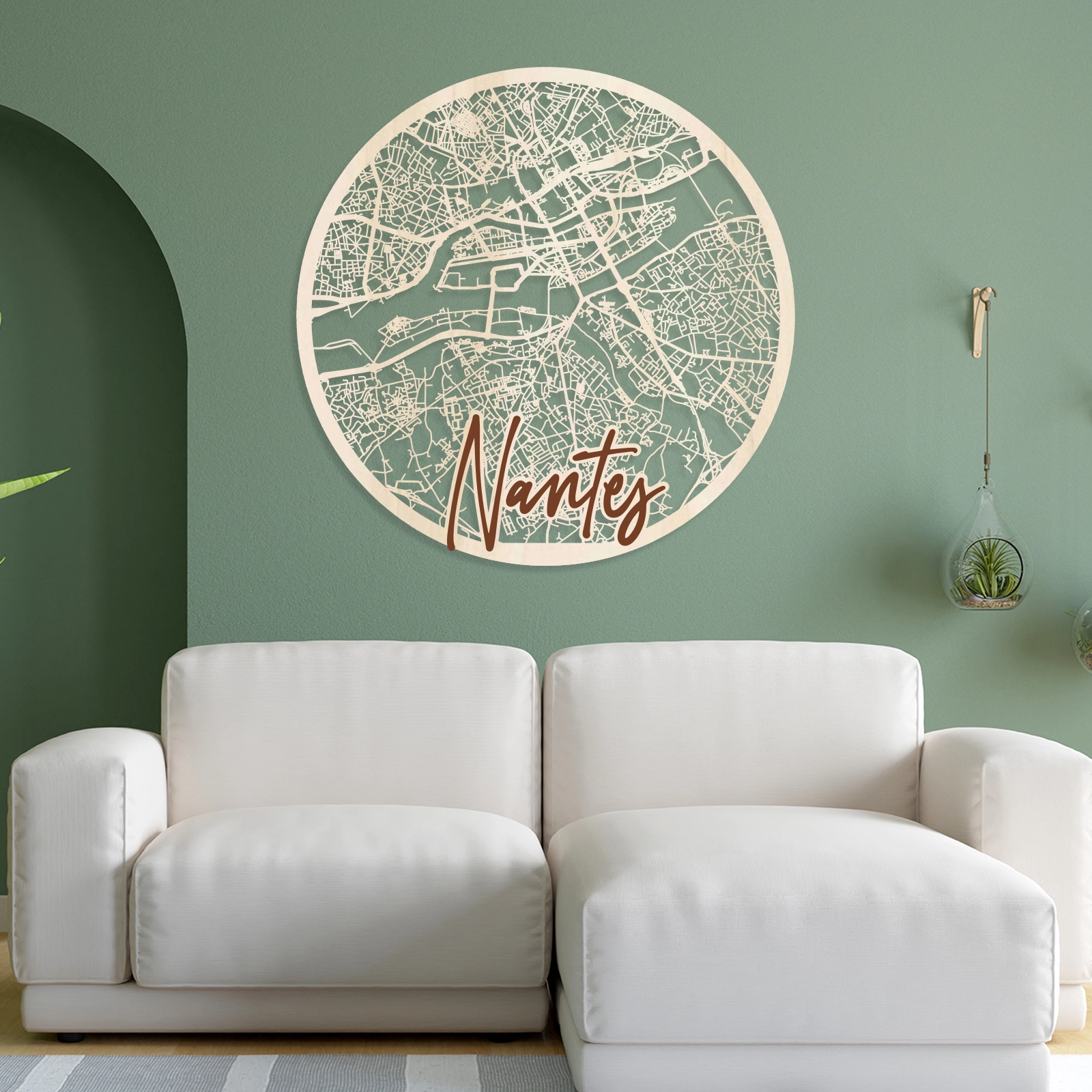 Carte de ville en bois