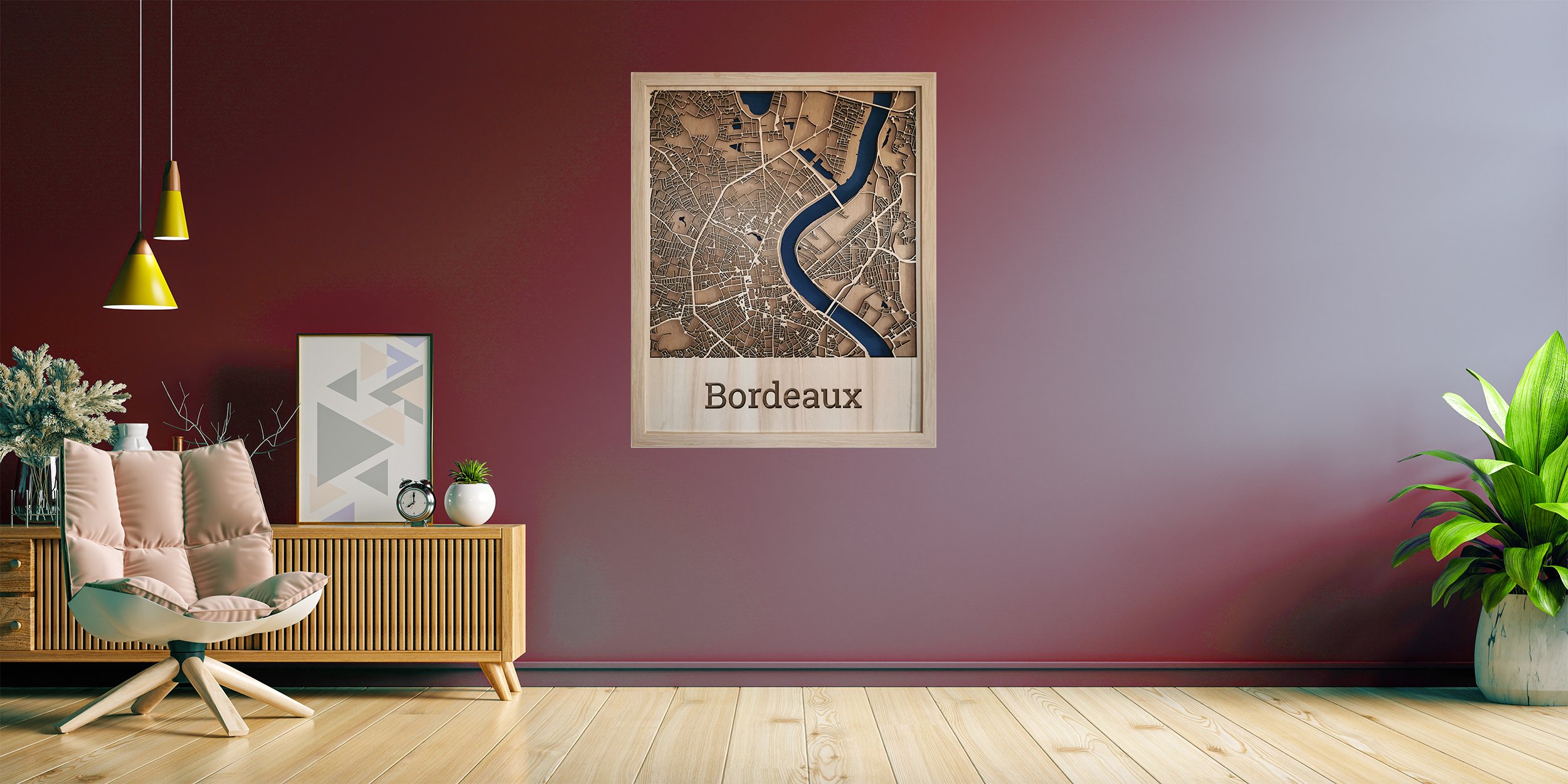 Carte relief en bois