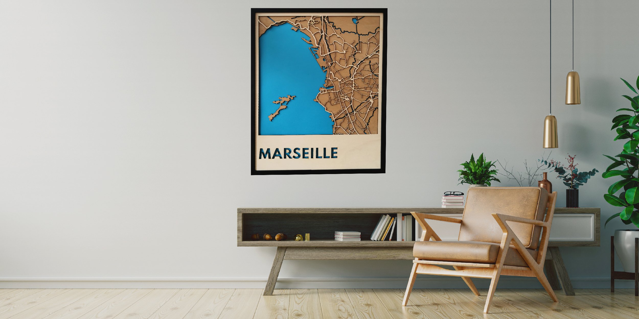 Carte relief en bois