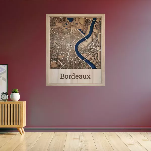 Carte géographique personnalisée en bois