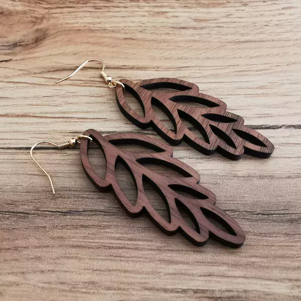 Boucles d'oreilles "Derev" en bois de Noisetier