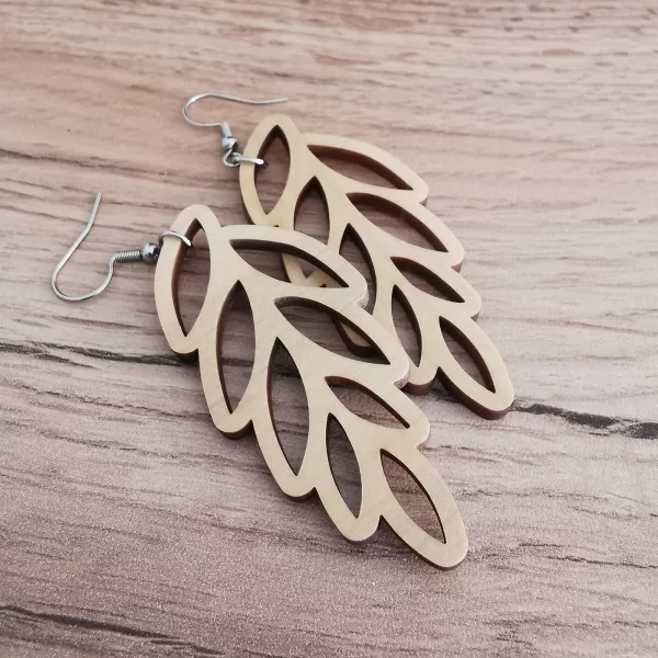 Boucles d'oreilles "Derev" en bois de Peuplier