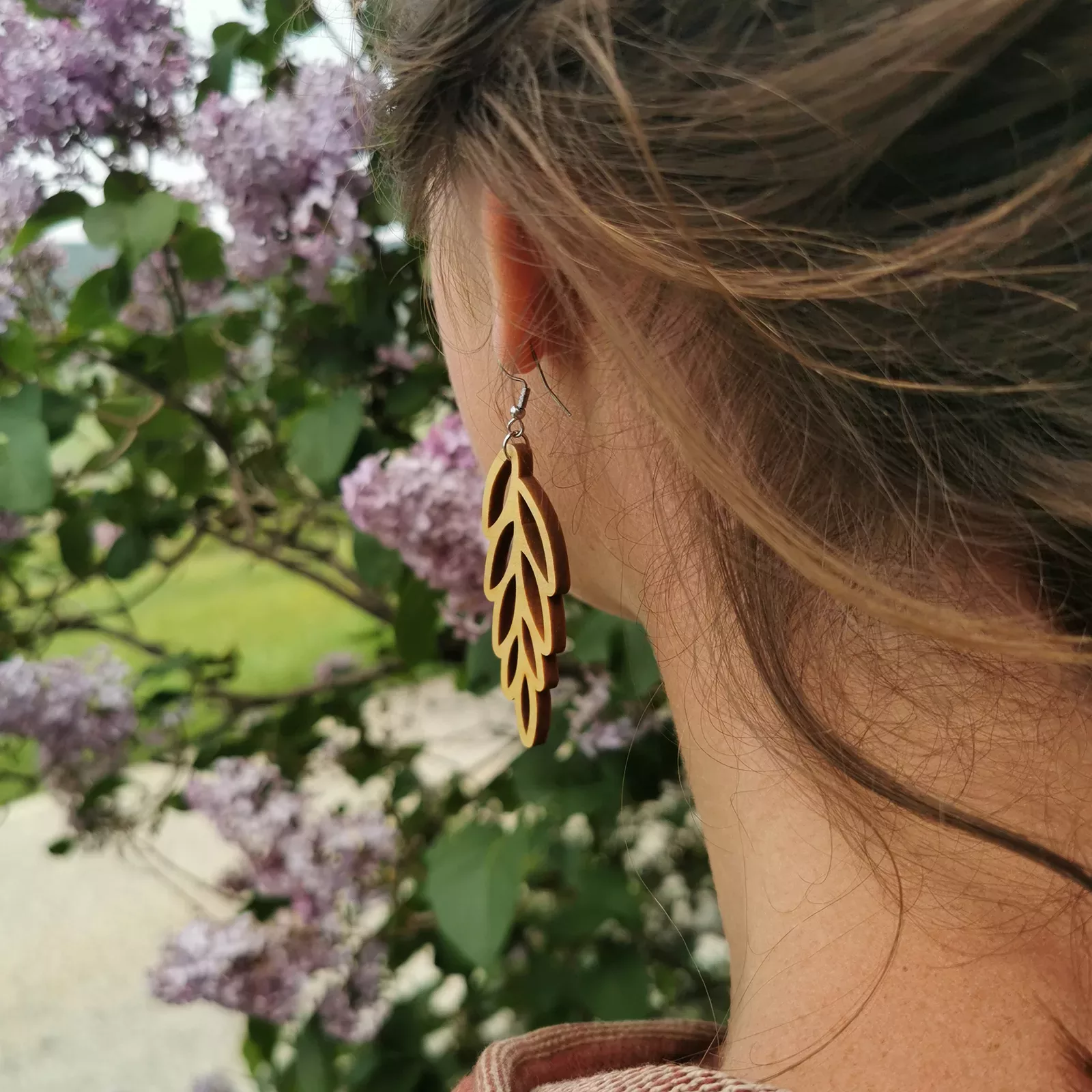 Boucles d'oreilles "Derev" en bois de Peuplier