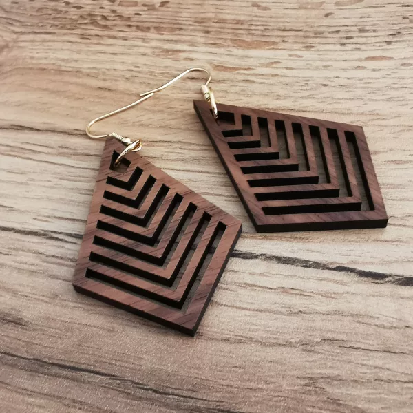 Boucles d'oreilles "Maya" en bois de Noisetier