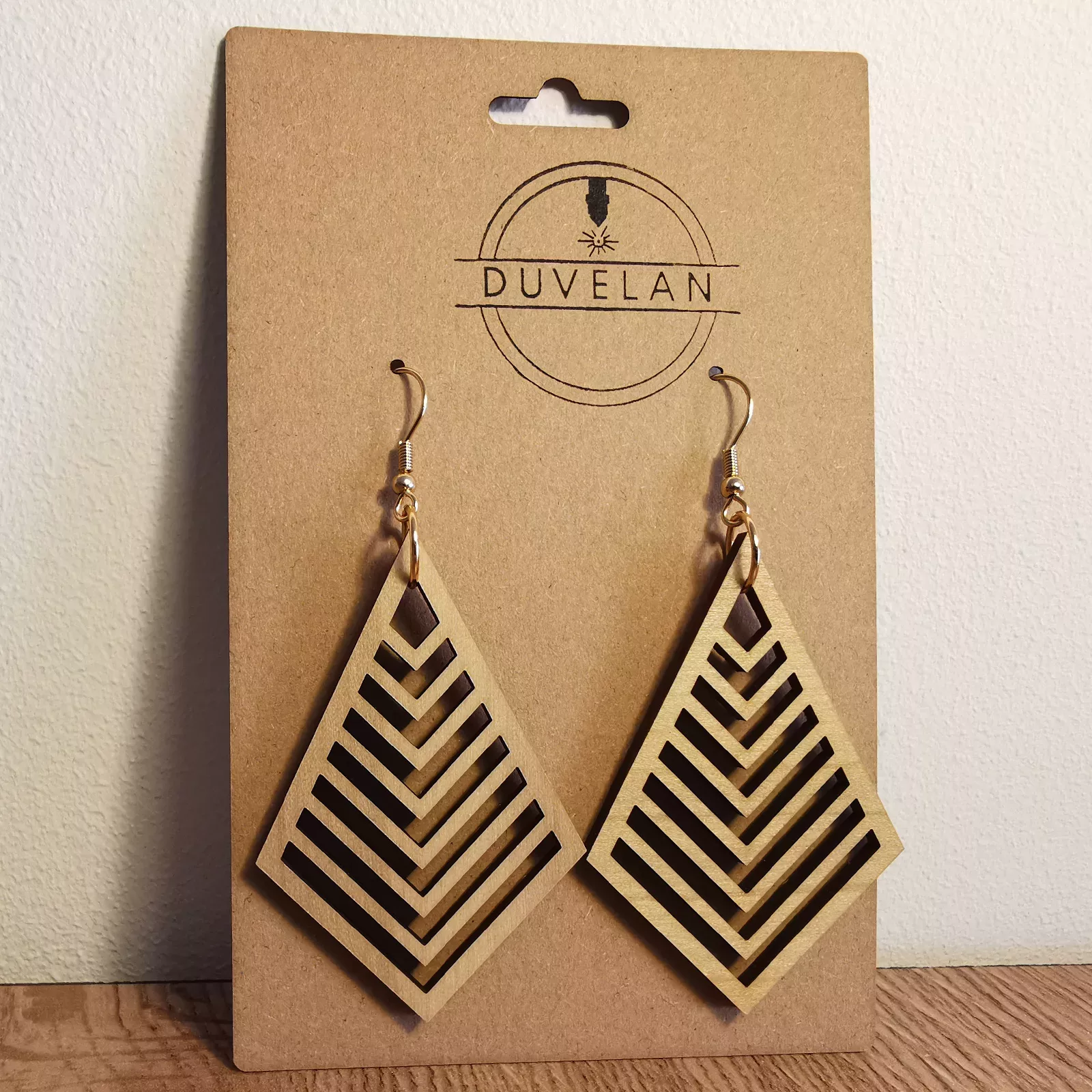 Boucles d'oreilles "Maya" en bois de Peuplier