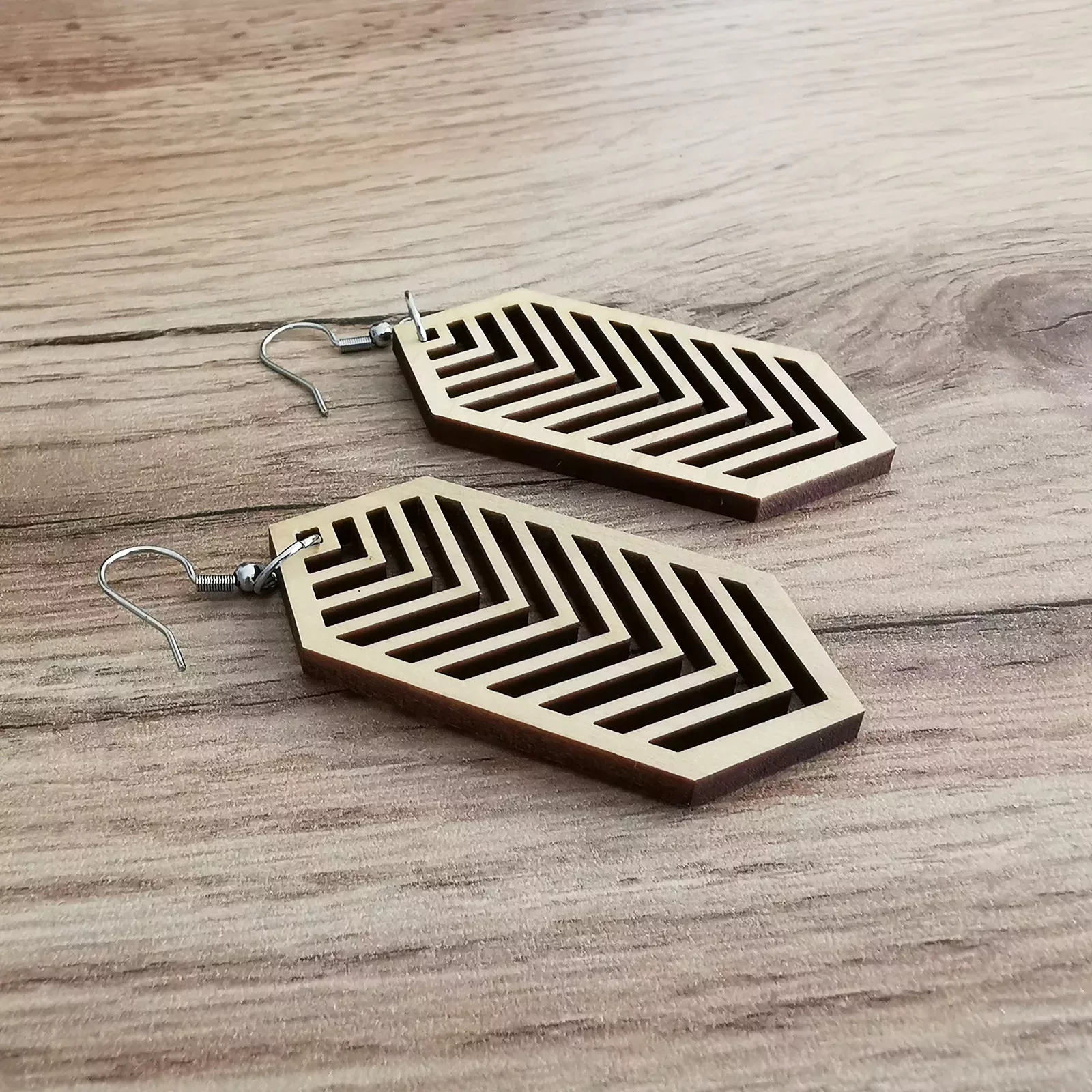 Boucles d'oreilles "Slak" en bois de Peuplier