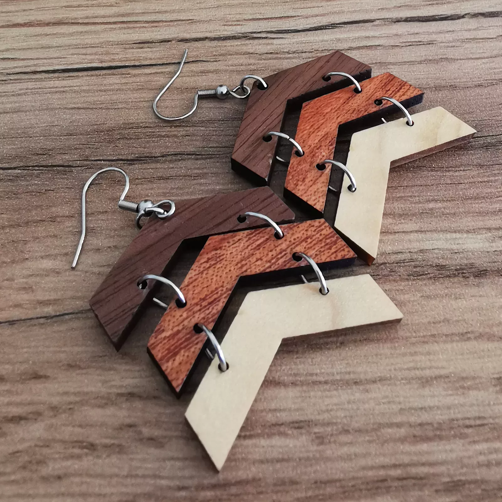 Boucles d'oreilles en bois