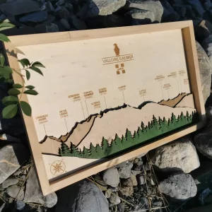 Panoramas de montagnes en bois