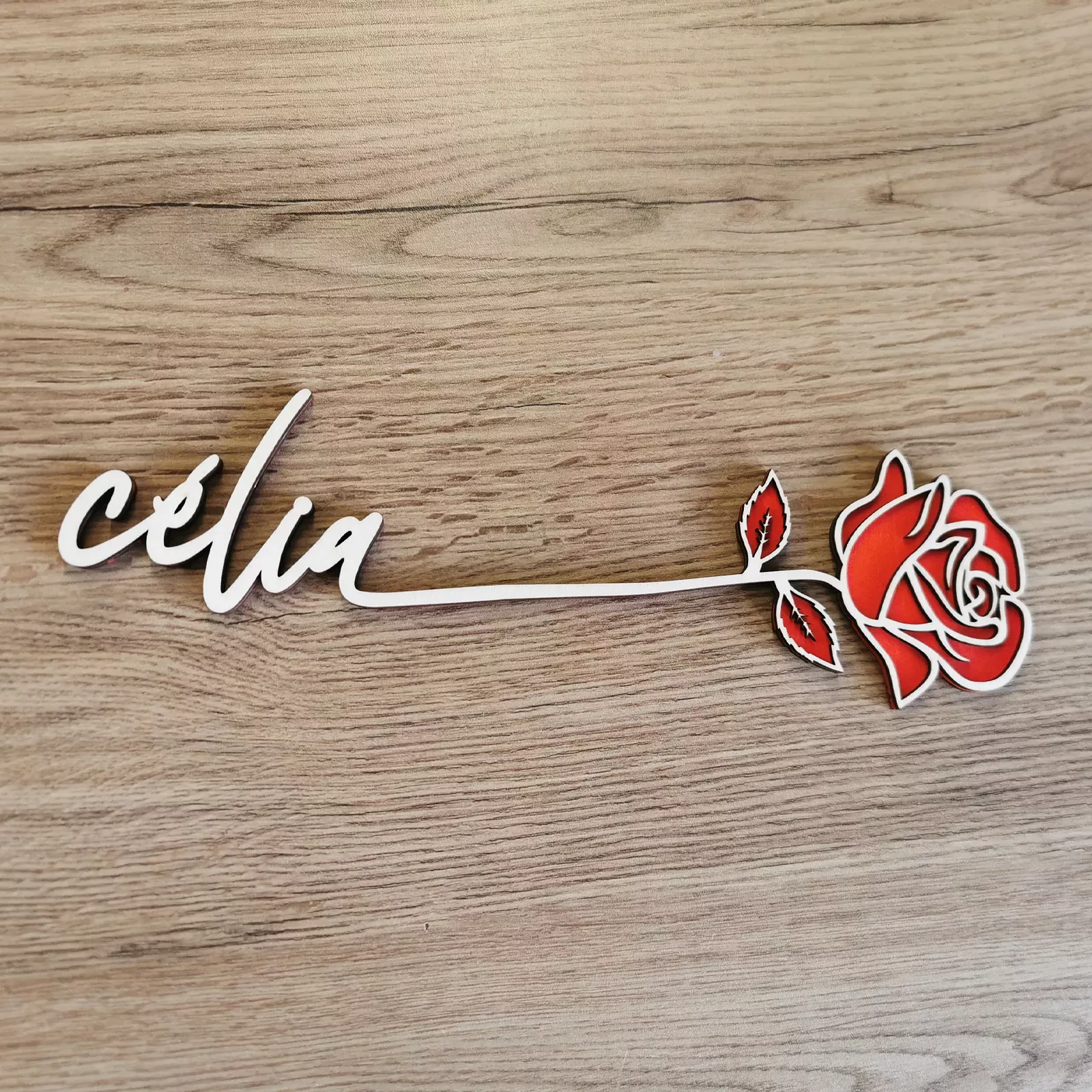 Rose en bois personnalisable