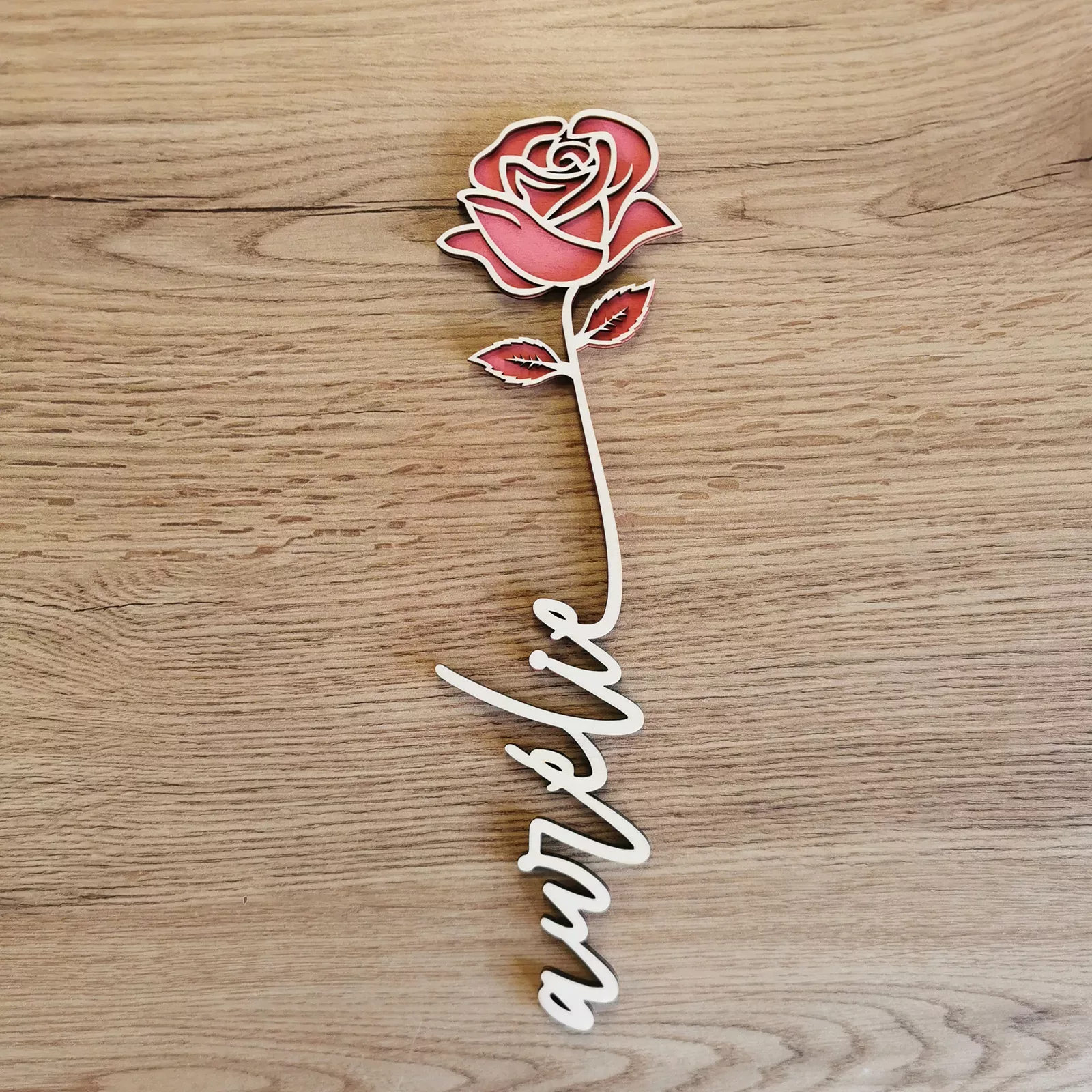 Rose en bois personnalisable