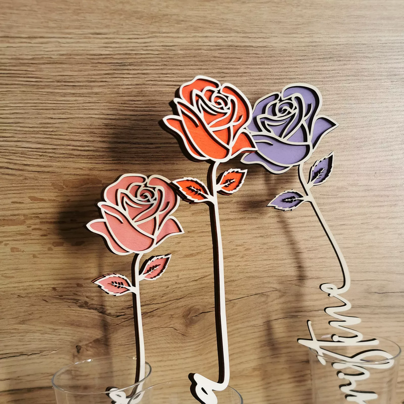 Rose en bois personnalisable