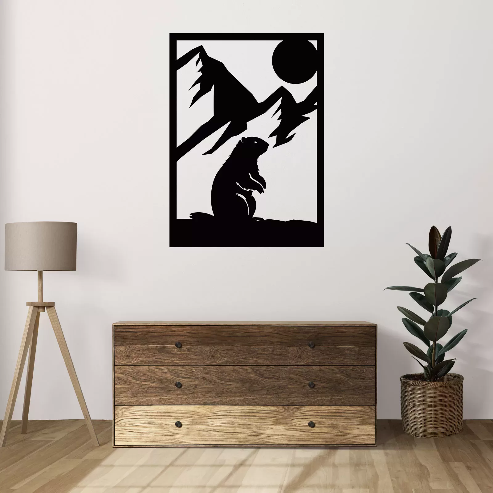 Tableau évidé en bois