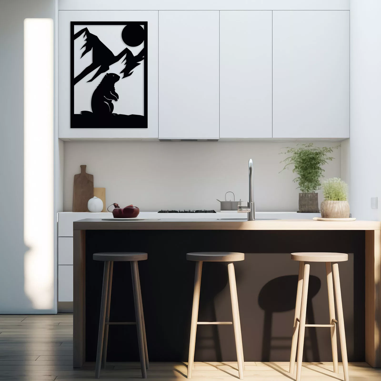 Tableau évidé en bois