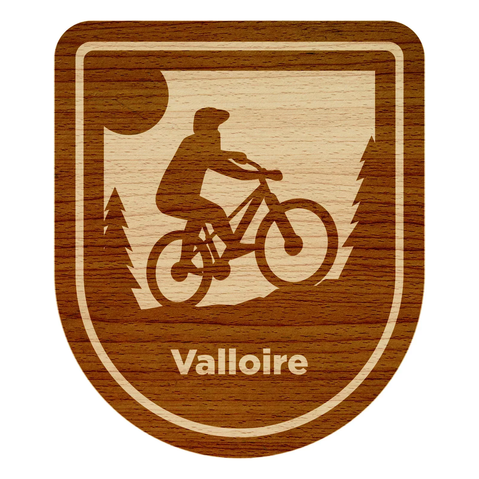 Magnet en bois : le VTTiste