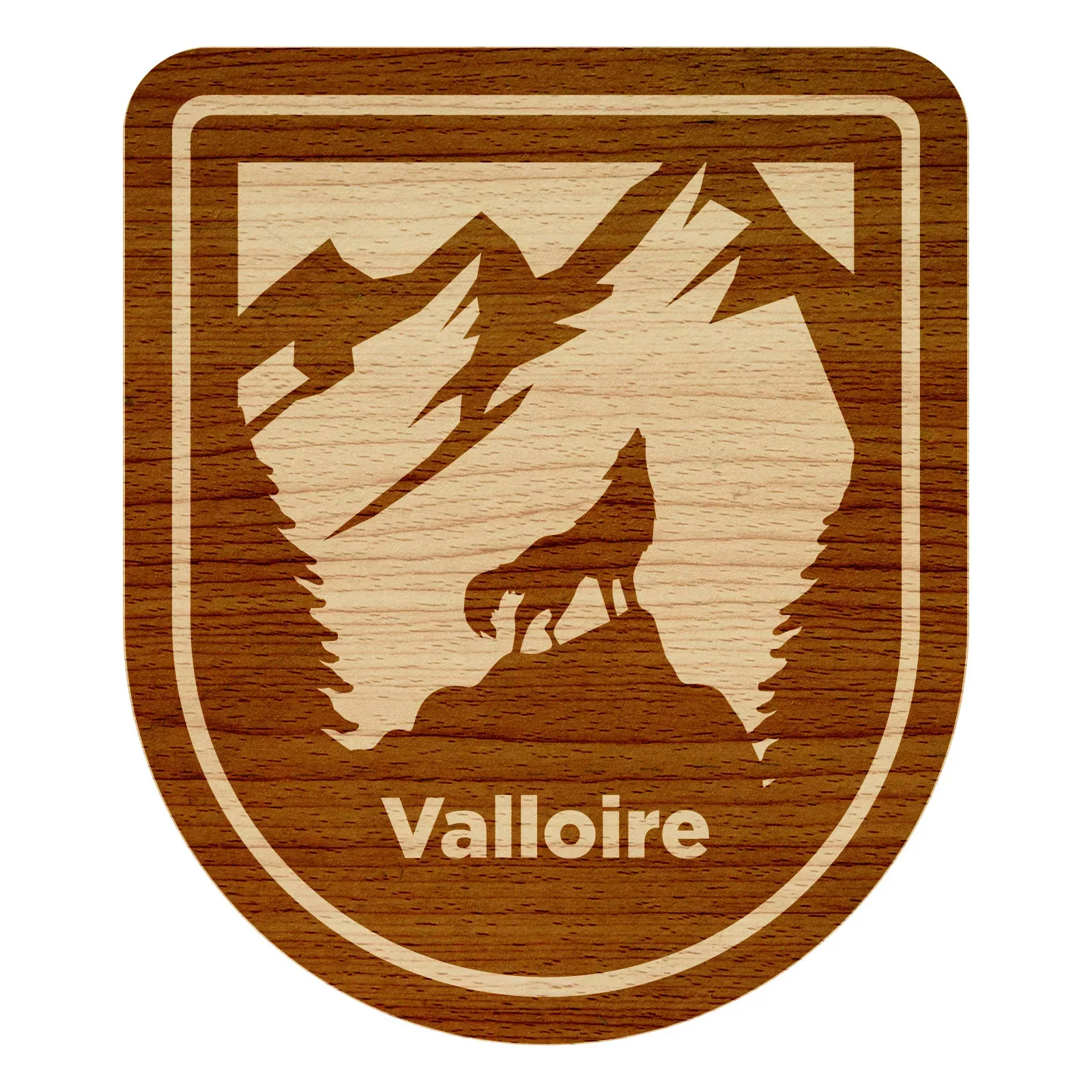 Magnet en bois : le loup