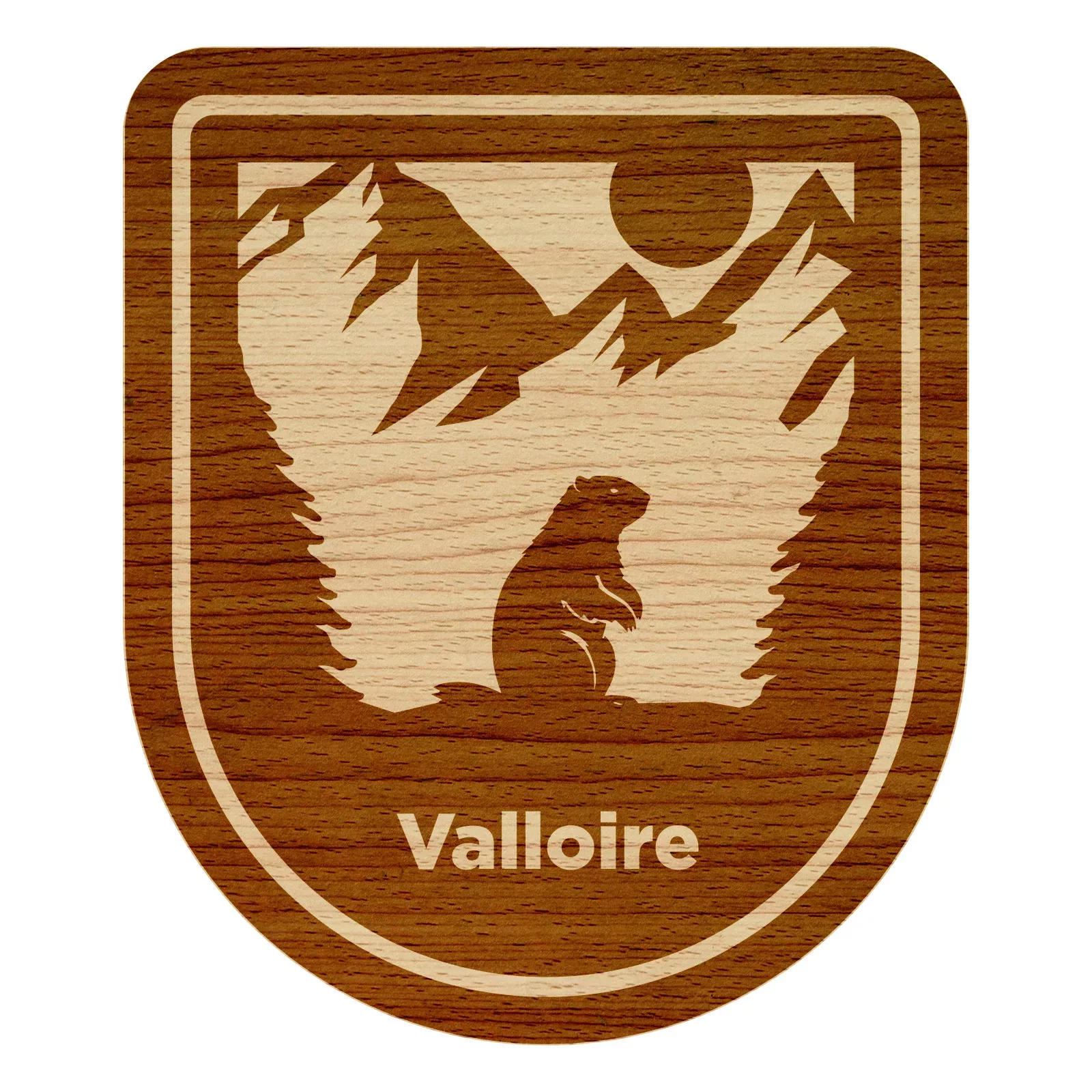 Magnet en bois : la marmotte