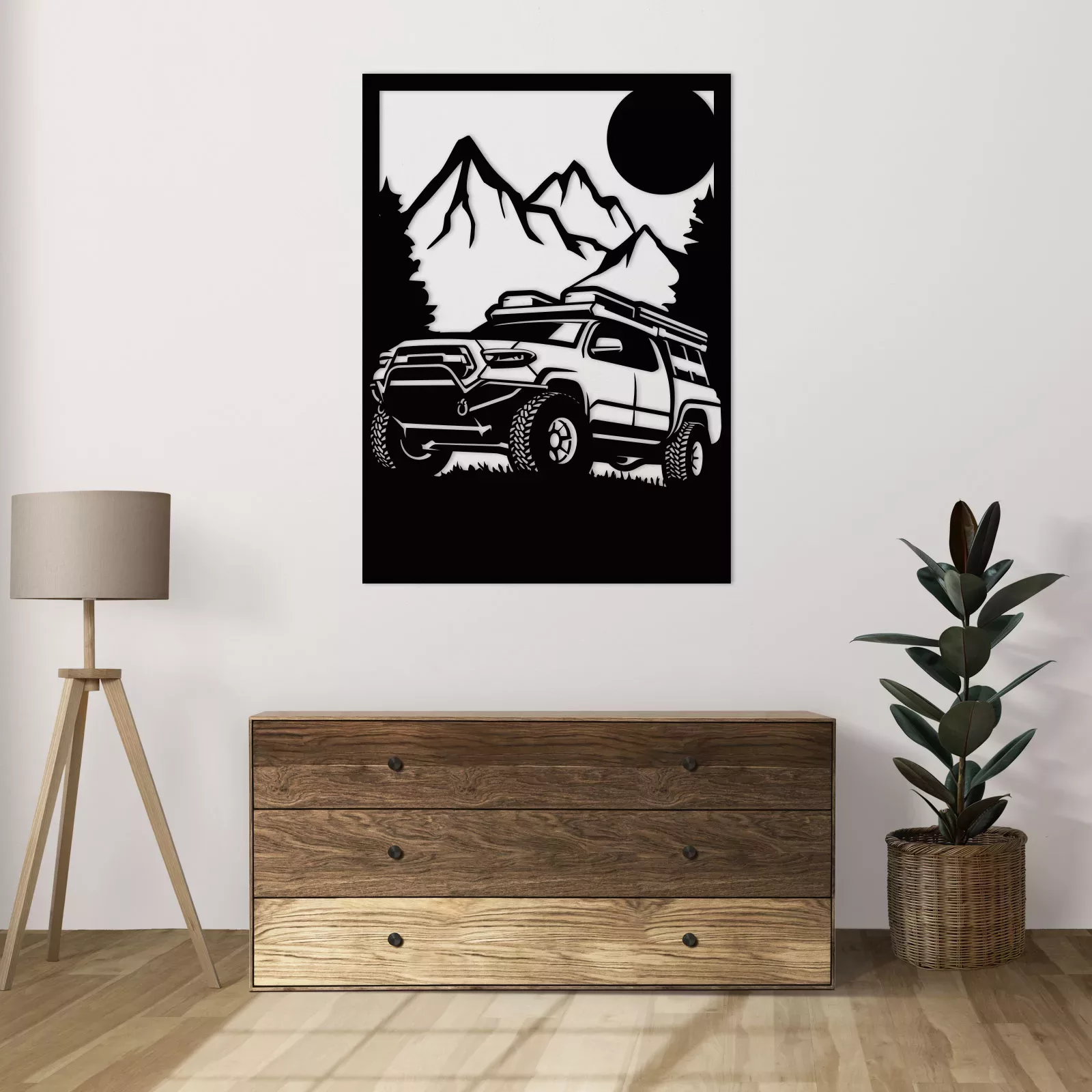 Tableau évidé en bois