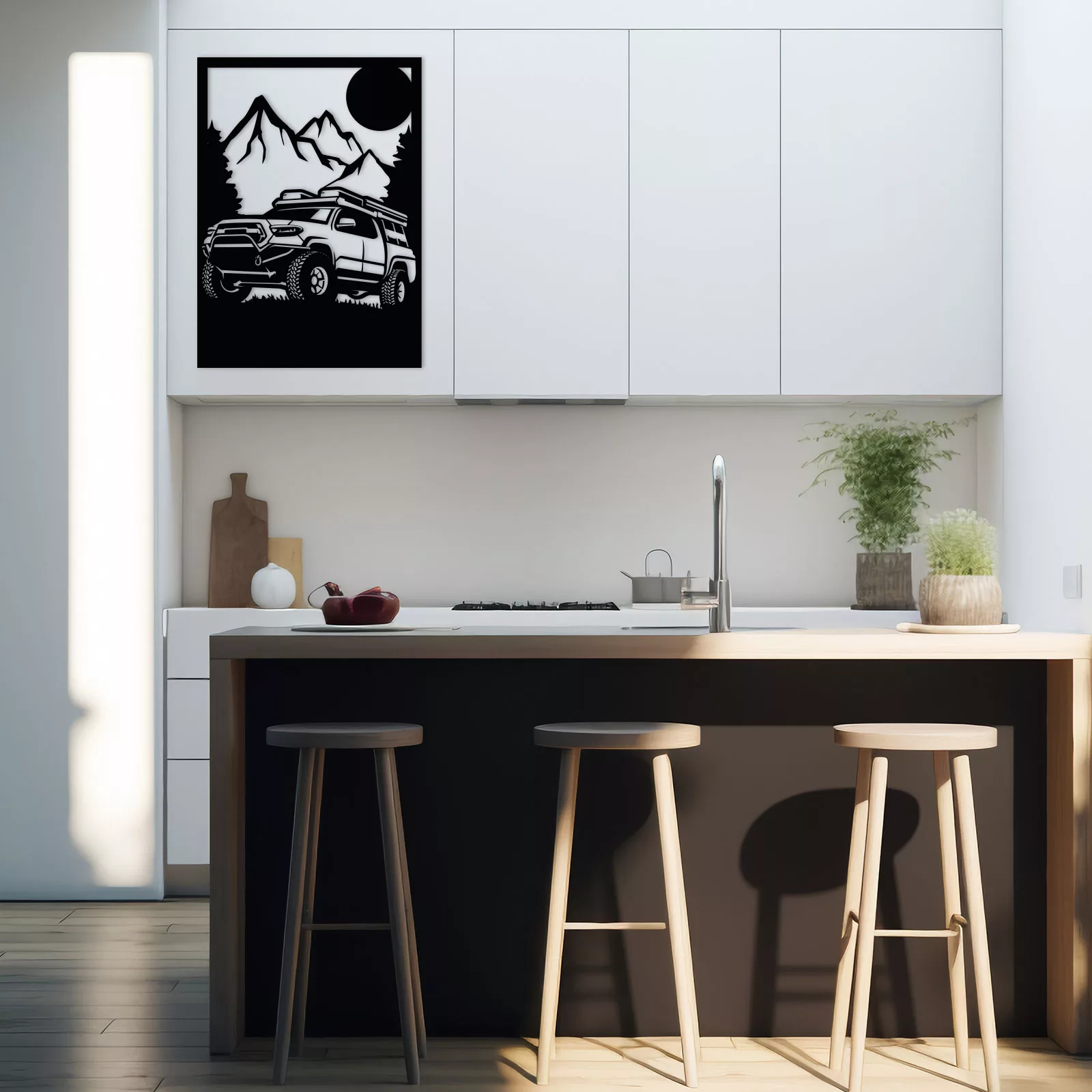 Tableau évidé en bois