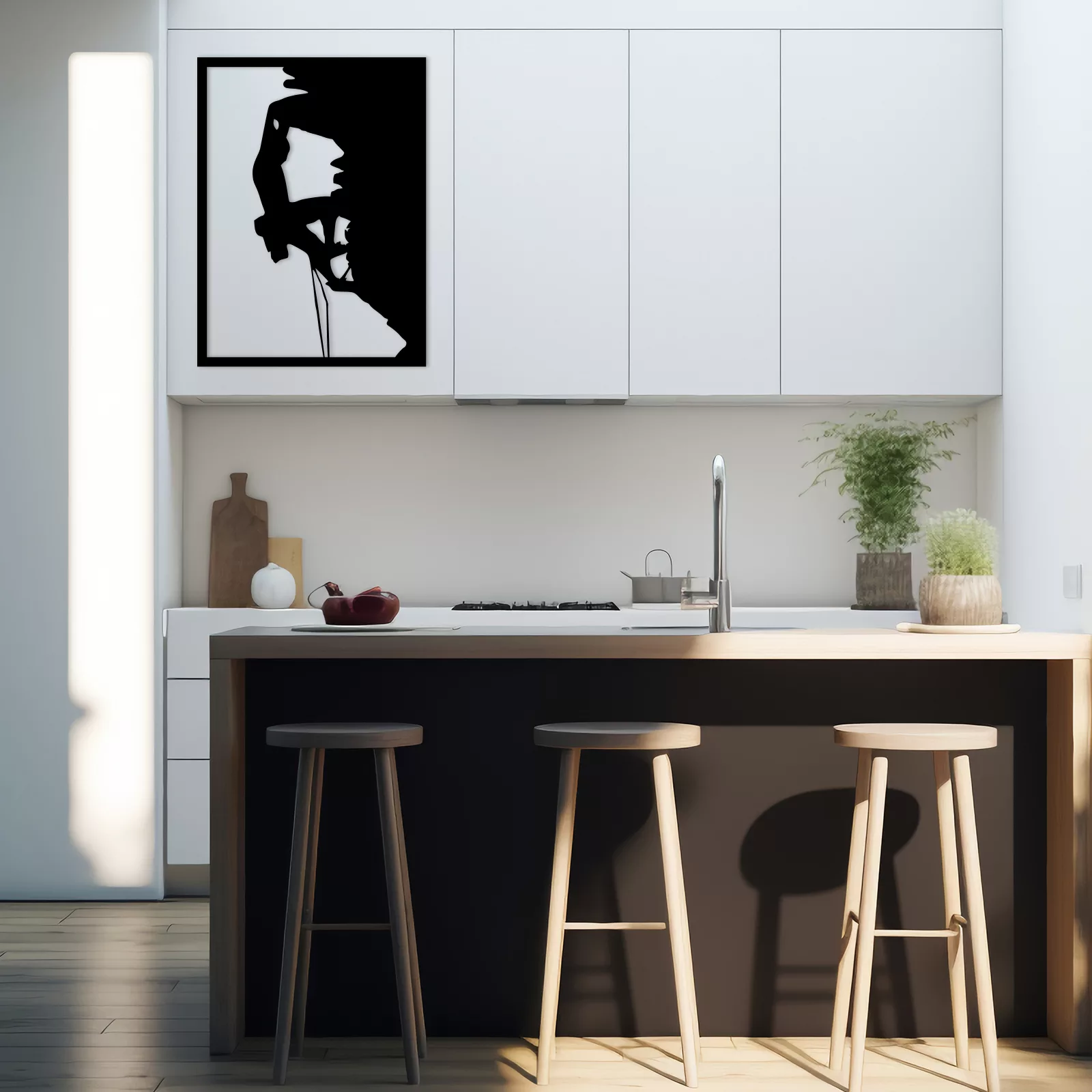 Tableau évidé en bois : "Le Grimpeur"