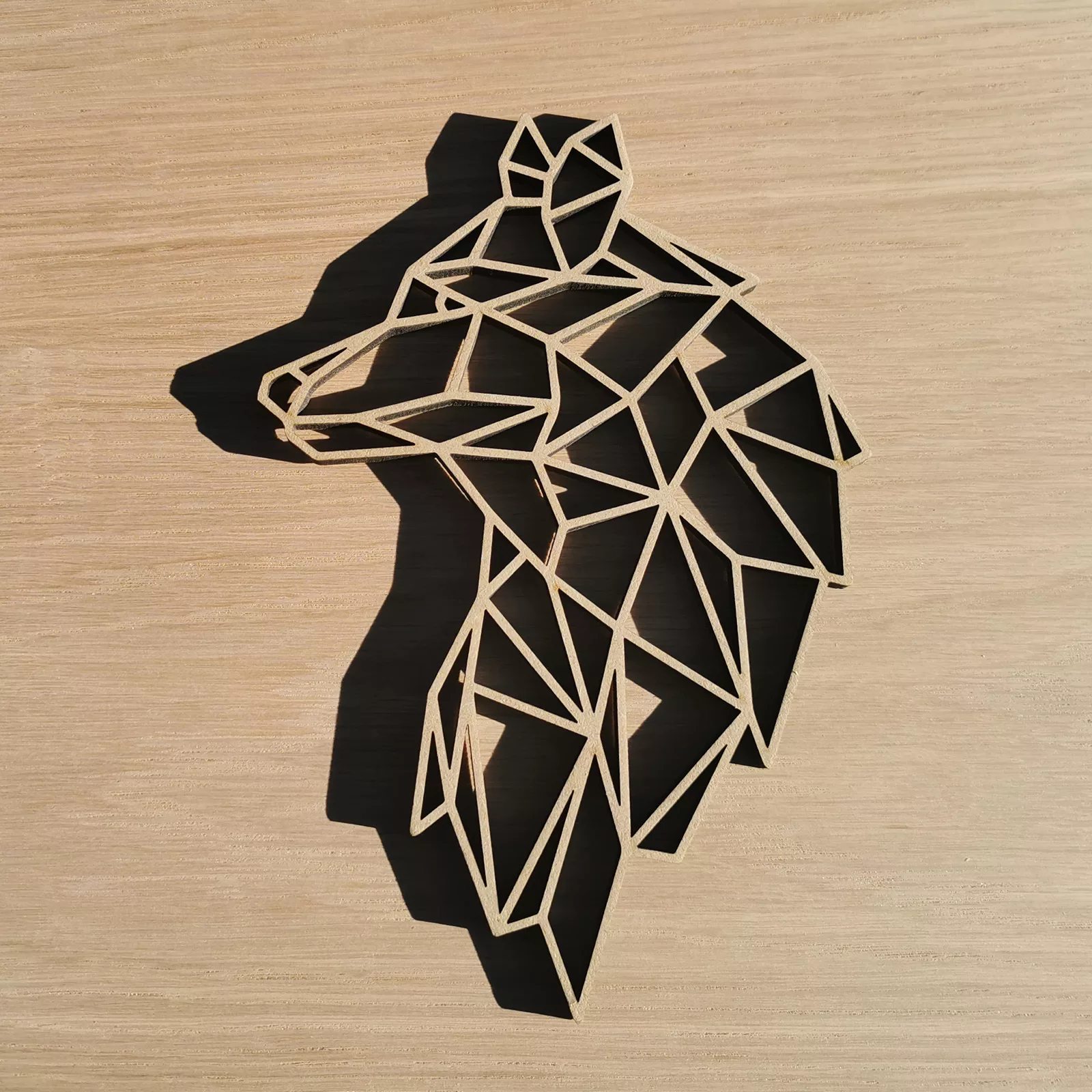 Animal géométrique en bois : Le Loup