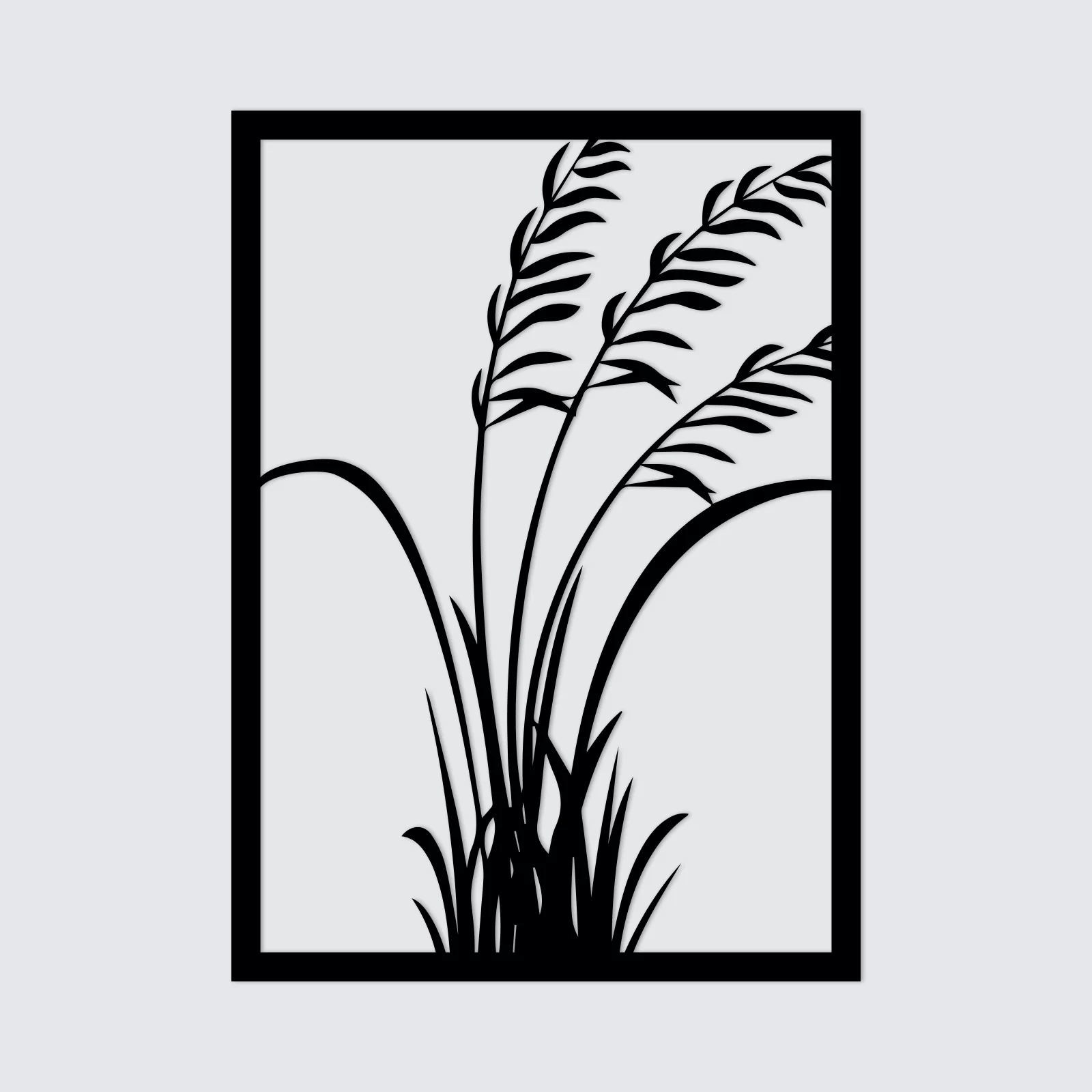 Tableau évidé en bois : "Miscanthus"