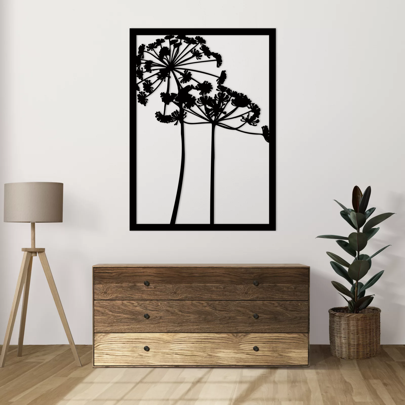 Tableau évidé en bois : "Ombellifères"