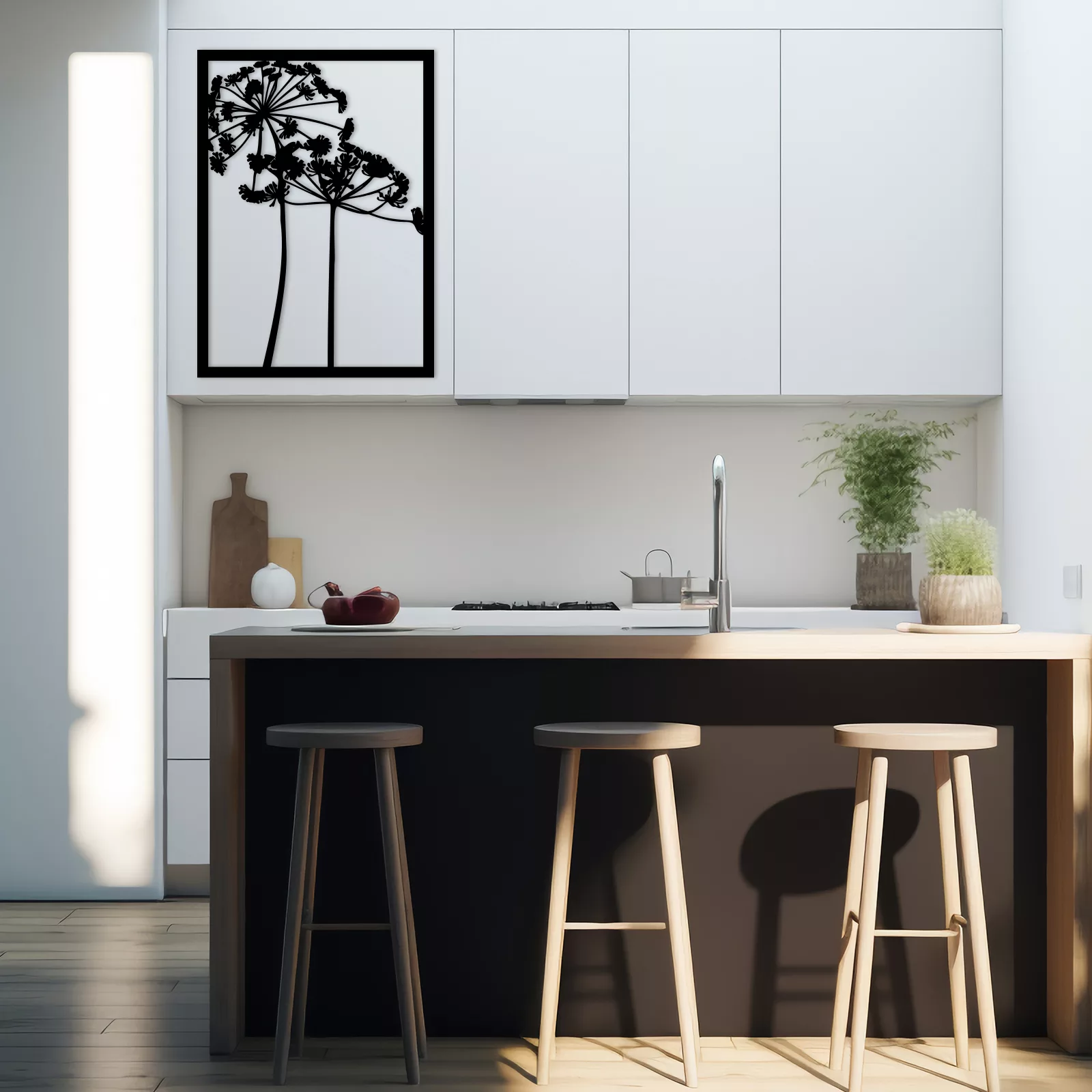 Tableau évidé en bois : "Ombellifères"