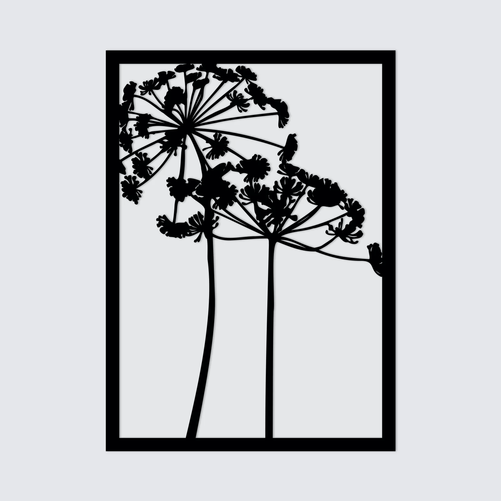 Tableau évidé en bois : "Ombellifères"